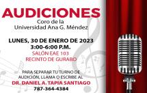 Audiciones para el Coro de la Universidad Ana G. Méndez