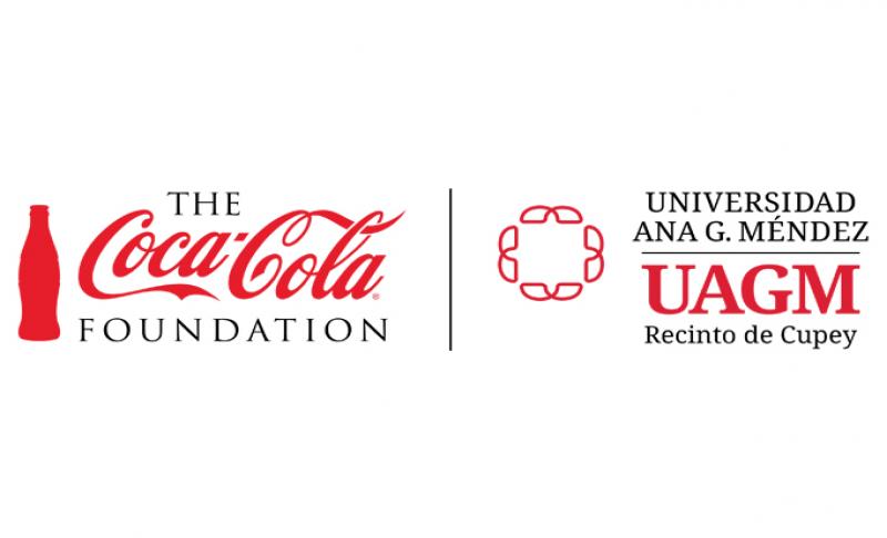 Logo de Coca Cola y Ana G. Méndez