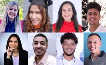 collage de ocho estudiantes de ingeniería