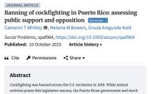 Banning of cockfighting in Puerto Rico: assessing public support and opposition